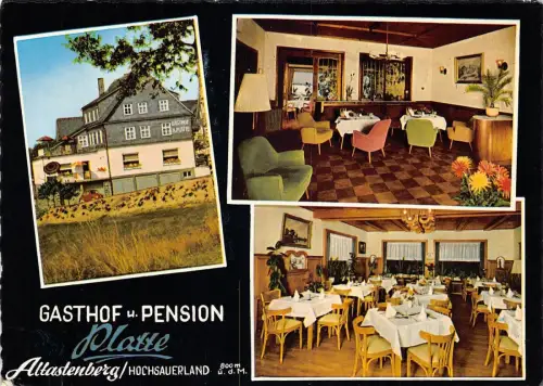 A151 Deutschland 1962 Gasthof Pension Restaurant Platte Altastenberg Hocs. postkarte