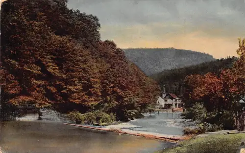 A153 Deutschland 1913 Landschaft Flussrand von Berlin Häuser alte Postkarte