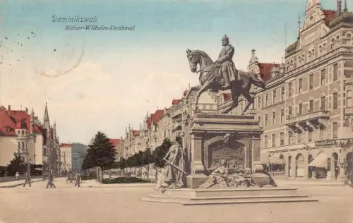 A168 Polen Danzig Danzig Dominikswallstraße Kaiser Wilhelm Denkmal AK