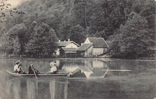 A168 Deutschland 1911 Hardenburger See Segeln auf Boot Wald Vintage Postkarte