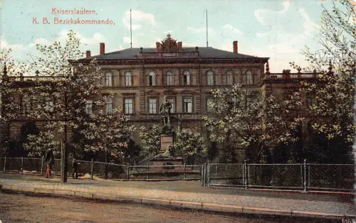 A166 Deutschland 1909 Kaiserslautern KB Bezirkskommando Garison alte Postkarte
