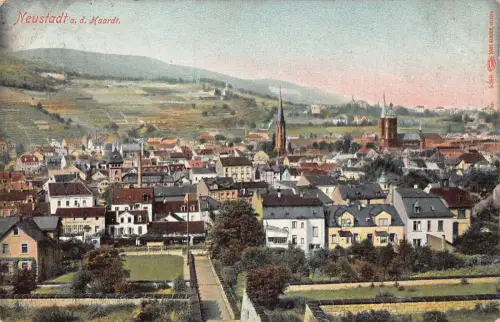 A168 Deutschland 1910 Neustadt ad Haardt Gesamtansicht alte Postkarte