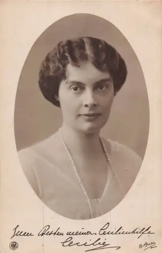 A145 Portrait Prinzessin Cecilie von Mecklenburg-Schwerin Charity Postkarte