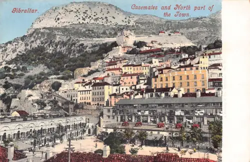 L256 Kasematten von Gibraltar und nördlicher Stadtteil. alte postkarte