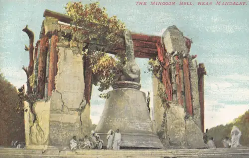 L255 Burma Myanmar Mandalay Die Mingoon Glocke Postkarte
