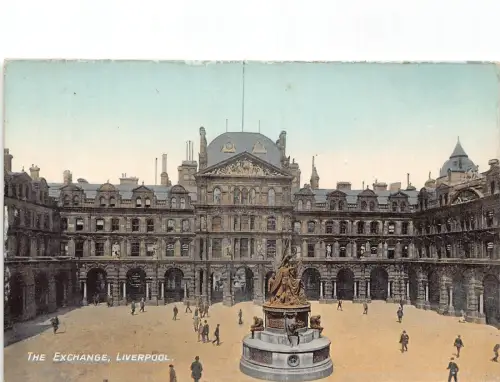 L235 England The Exchange Liverpool Statue Vintage Postkarte