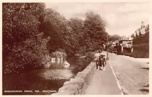 L234 England Bonchurch Pond Nr Ventnor I W RPPC Vintage Postkarte