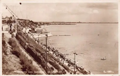 L234 England Promenade and Gardens Dovercourt RPPC Vintage Postkarte