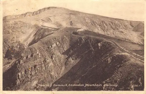 L234 Wales 1949 Nearing Summit Snowdan Mountain Railway Steam Train Postkarte