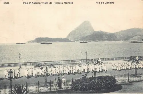 L249 Brasilien 1911 Pão d'Assucar visto do Palacio Monroe Vintage Postkarte