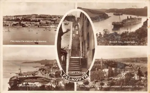 L233 England 1939 Falmouth St Mawes Steamboat Jacobs Ladder Vintage Postkarte