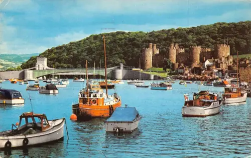 L236 Wales 1973 Conway von Marine Walk Colwyn Boote Postkarte