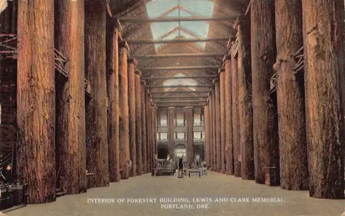 L235 US Portland Oregon Forstgebäude Innenraum Lewis und Clark Memo Postkarte