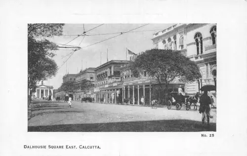 L379 Indien Kalkutta Dalhousie Platz Ost Kutsche Vintage Postkarte