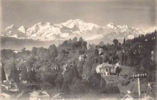 L379 Indien Abendlicht im Darjeeling Gebirge Vintage Postkarte
