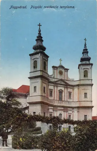 B299 Rumänien Oradea Nagyvarad 1918 Puspoki residencia temploma Kirche Postkarte