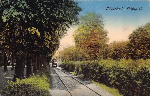 B299 Rumänien Oradea Nagyvarad Rhedey Ut Straßenbahn Straße Vintage Postkarte