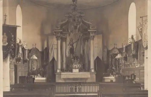 L193 Deutschland unbekannte Kirche Innenaltar Heiligtum Echtfoto Postkarte