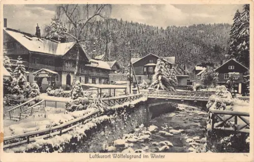 L210 Deutschland 1942 Luftkurort Woelfelsgrund im Winterschnee Vintage Postkarte