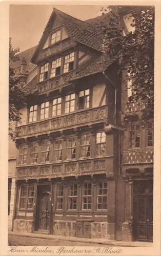 L218 Deutschland Hann Münden Pfarrhaus zu St Blasue Vintage Postkarte