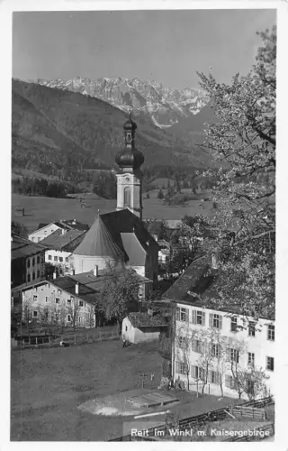 L219 Deutschland Reit im Winkl m Kaisergebirge Blühender Baum Vintage Postkarte