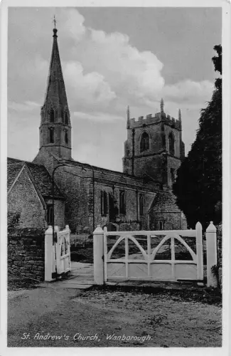 L231 England St Andrew's Church Wanborough Vintage Postkarte