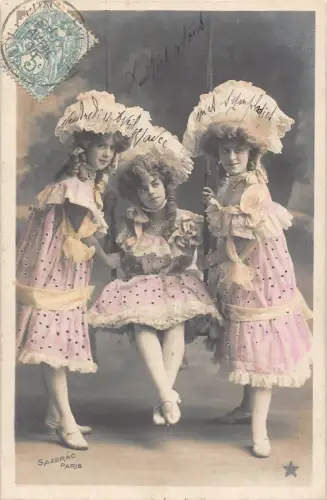 L093 Frankreich 1905 Kinder Mädchen Tracht Vintage Postkarte