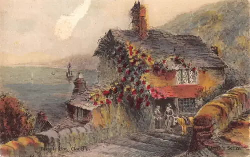 L374 England Temple Bar Clovelly Worth's Serie Gemälde Vintage Postkarte