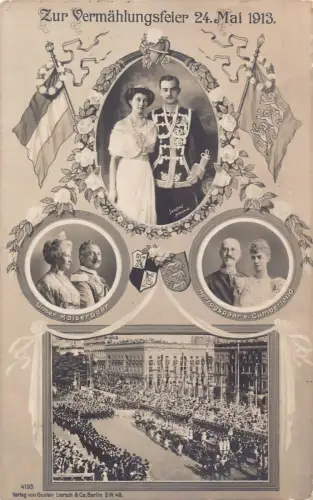 L039 Deutschland bei der Trauung 1913 Königspostkarte