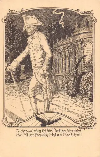 L094 Deutsches König Friedrich II der Große von Franz Stassen Postkarte