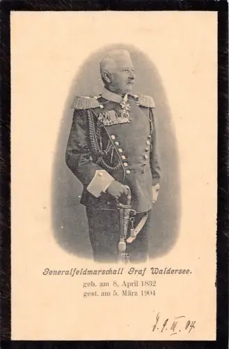 L094 Deutsches Königtum Feldmarschall Graf Waldersee 1904 Postkarte