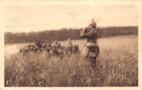 Krieg 1. Schuss Feindland Bayerische Infanterie Soldaten 1915 1. Weltkrieg Feldpostkarte