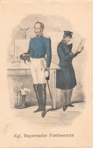 Deutschland Post Beamte Uniformen Königlich Bayerische Postboten Briefe Postkarte
