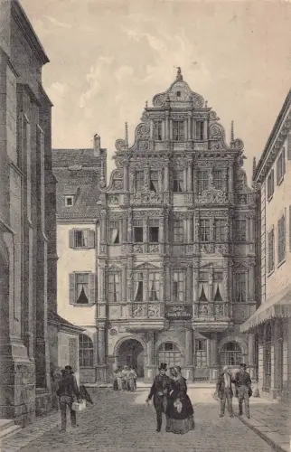 Deutschland 1923 Heidelberg Hotel und Restaurant Zum Ritter alte Postkarte