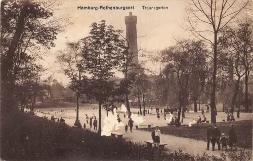 Deutschland 1927 Hamburg Rothenburgsort Traunsgarten Garten Vintage Postkarte