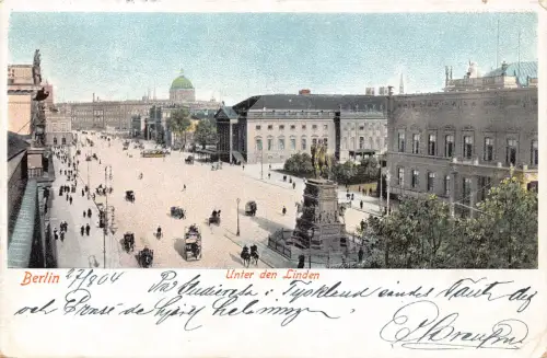 Deutschland 1904 Berlin Unter den Linden Litho Vintage Postkarte