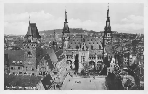 Deutschland Bad Aachen Rathaus RPPC Vintage Postkarte