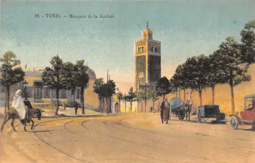 Tunesien Tunis Moschee de Kasbah Esel Vintage Postkarte