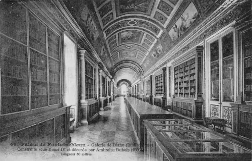 Frankreich Paris Palais de Fontainebleau Galerie e Diane Vintage Postkarte