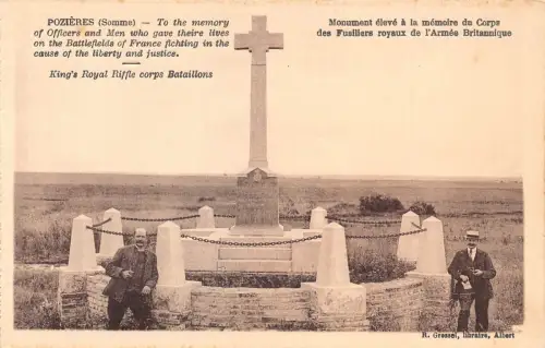 Frankreich Pozieres Somme Denkmal für Königliches Schützenkorps Bataillons Postkarte