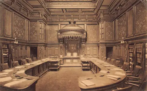 Deutschland 1912 Hamburg Rathaus Sitzungsaal des Senats alte Postkarte