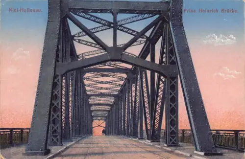 Deutschland Kiel Holltenau Prinz Heinrich Brücke Vintage Postkarte