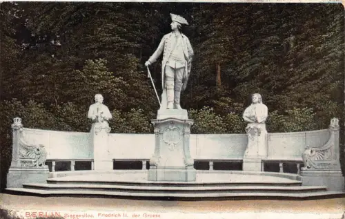 Deutschland Berlin Belagerungsallee Friedrich II der Grosse Statue Vintage Postkarte