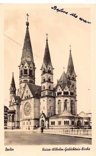 Deutschland Berlin Kaiser Wilhelm Gedaechtnis Kirche RPPC Vintage Postkarte