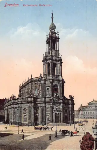 Deutschland Dresden 1918 Feldpost 1. Weltkrieg Katholische Kirche Vintage Postkarte