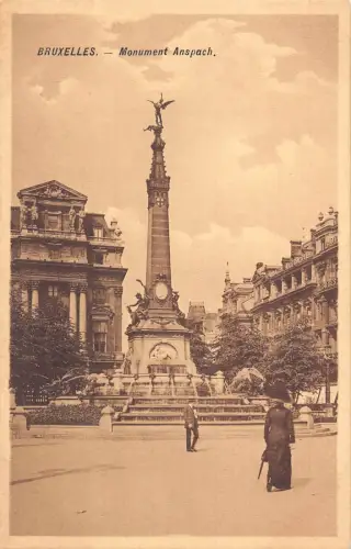 Belgien Brüssel Denkmal Anspach Vintage Postkarte