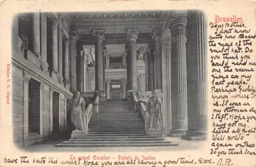 Belgien 1901 Brüssel Grand Escalier Palais de Justice Postkarte