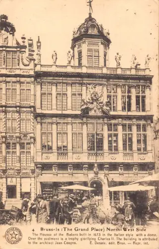 Belgien Brüssel Grand Place Nordwestseite Vintage Postkarte