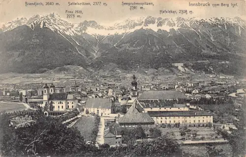 Österreich Innsbruck vom Berg Isel Gipfel Vintage Postkarte