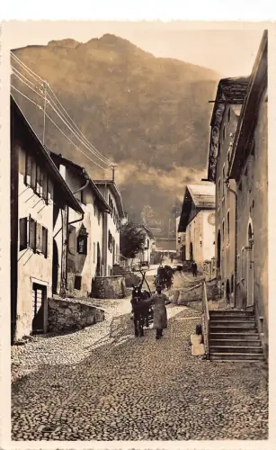 Schweiz Pontresina Dorfgasse Berg Vintage Postkarte